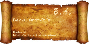 Berky András névjegykártya