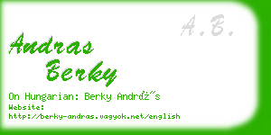 andras berky business card